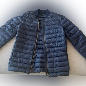Ralph Lauren Blue Puffer Jacket with Quilted Design